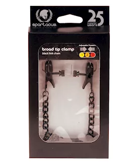Spartacus Blackline Broad Tip Adjustable Nipple Clamps wChain  Black