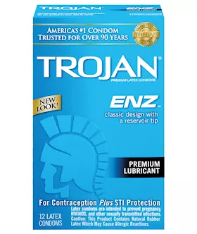Trojan Enz Lubricated Condoms  Box of 12
