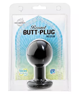 Round Butt Plug  Medium Black
