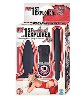 My 1st Anal Explorer Kit Vibrating Butt Plug and Please  Black