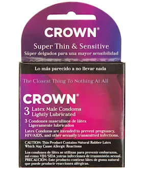 Crown Lubricated Condoms  Box of 3