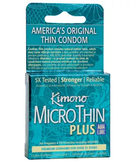 Kimono Micro Thin Aqua Lube Condom  Box of 3