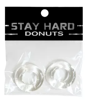 Ignite Power Stretch Donut Cock Ring  Clear Pack of 2