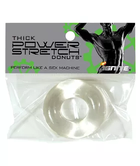 Ignite Thick Power Stretch Donut Cock Ring  Clear