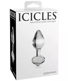 Icicles No 44 Hand Blown Glass Butt Plug  Clear