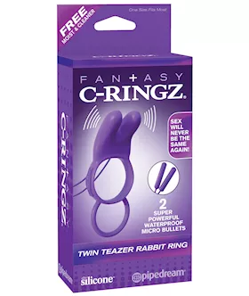 Fantasy CRingz Twin Teazer Rabbit Ring  Purple