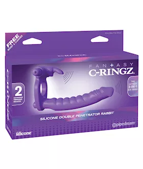 Fantasy CRingz Silicone Double Pene Rabbit  Purple