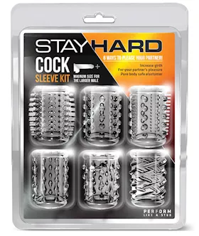 Blush Stay Hard Cock Sleeve Kit  Clear Box of 6