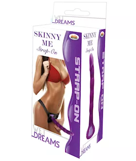 Wet Dreams Skinny Me 7quot Strap on wHarness  Purple