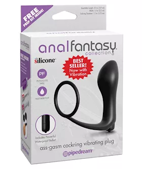 Anal Fantasy Collection Ass Gasm Vibrating Plug wCockring