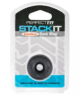 Perfect Fit Stackit Cock Ring  Black