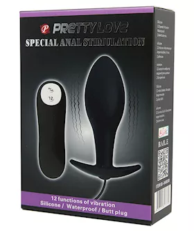 Pretty Love Vibrating Bulb Shaped Butt Plug  Black
