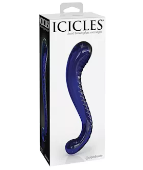 Icicles No 70 Hand Blown Glass GSpot Dildo  Purple
