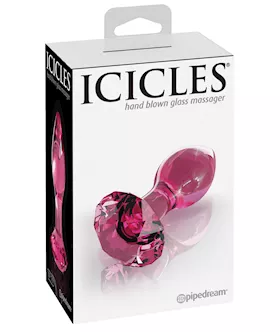 Icicles No 79 Hand Blown Glass Diamond Butt Plug  Pink