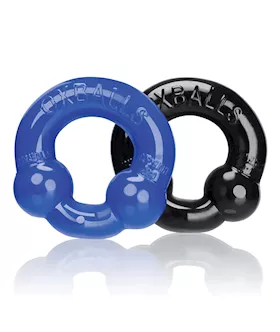 Oxballs Ultraballs Cock Rings  BlackClear Pack of 2