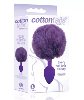 The 9039s Cottontails Silicone Bunny Tail Butt Plug  Purple