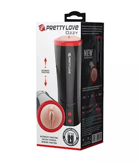 Pretty Love Ozzy Thrusting Male Masturbator wFlesh Sleeve  Black