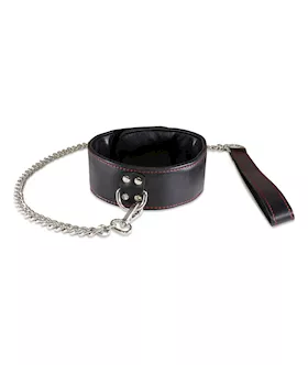 Sultra Lambskin 2quot Collar w24quot Chain  Black