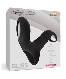 Bliss Shaft Rider Vibrating Cock Ring Sleeve  Black