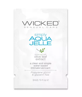Wicked Sensual Care Simply Aqua Jelle Water Based Lubricant 1 oz