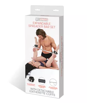 Lux Fetish Expandable Bar Spreader Set wLeatherette Cuffs
