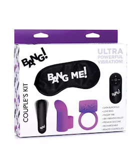 Bang Couple039s Kit with RC Bullet Blindfold Cock Ring amp Finger Vibe  Purple