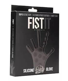 Shots Fistit Silicone Stimulation Glove  Black