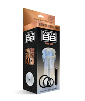 MSTR B8 Hand Cuff Vibrating Stroker Pack  Kit of 5 Clear