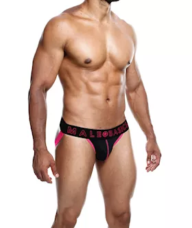Male Basics Neon Jockstrap Coral LG