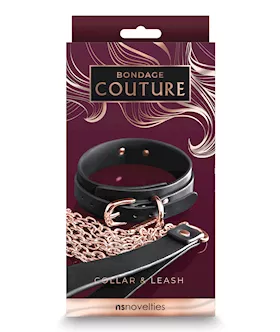 Bondage Couture Collar amp Leash  Black
