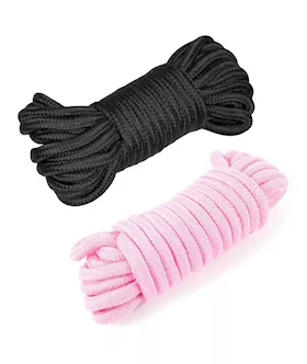 Plesur Cotton Shibari Bondage Rope 2 Pack  BlackPink