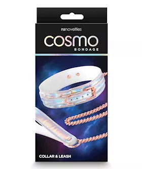 Cosmo Bondage Collar amp Leash  Rainbow