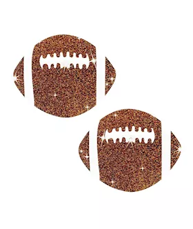 Neva Nude Football Glitter Pasties  Brown OS