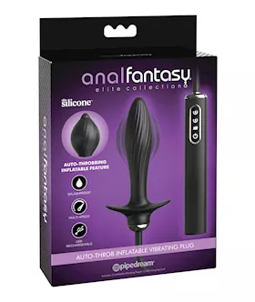 Anal Fantasy Elite Collection Auto Throb Inflatable Vibrating Plug  Black