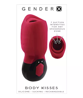 Gender X Body Kisses Vibrating Suction Massager  RedBlack