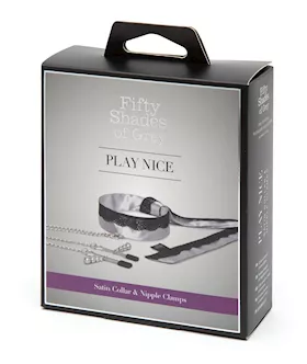 Fifty Shades of Grey Play Nice Satin amp Lace Collar amp Nipple Clamps