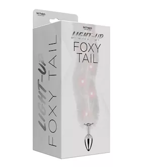 Foxy Tail Light Up Faux Fur Butt Plug  White