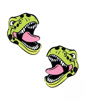 Neva Nude Black Light  Dinosaur Pasties  Green OS