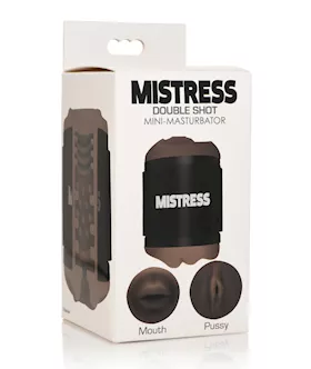 Curve Toys Mistress Double Shot Mini Masturbator Mouth amp Pussy   Dark
