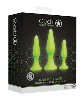 Shots Ouch Butt Plug Set  Glow in the Dark