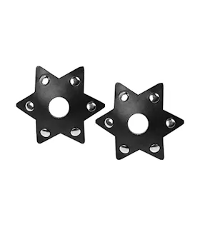 Nipplicious Starstruck  Leather Pasties wStuds amp Nipple Hole  Black