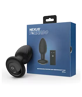 Nexus Tornado Rotating amp Vibrating Butt Plug  Black