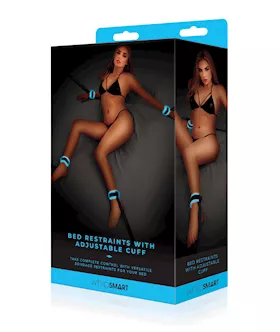 WhipSmart Glow in the Dark Bed Restraints wAdjustable Cuff  Blue