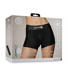 Shots Ouch Vibrating Strap On Boxer Black XSS