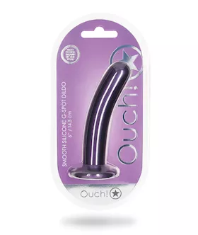 Shots Ouch 6quot Smooth GSpot Dildo  Metallic Purple