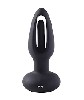 Snuggy Flapping Anal Plug Vibrator Black