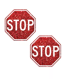 Neva Nude Stop Sign Glitter Pasties  Red OS