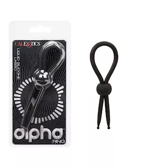 Alpha Liquid Silicone Lasso Cock Ring  Black