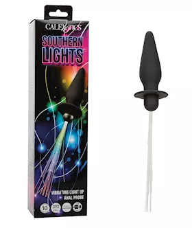 Southern Lights Rechargeable Vibrating Light Up Anal Probe  Black
