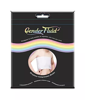 Gender Fluid Strapless Chest Compression Binder  M White